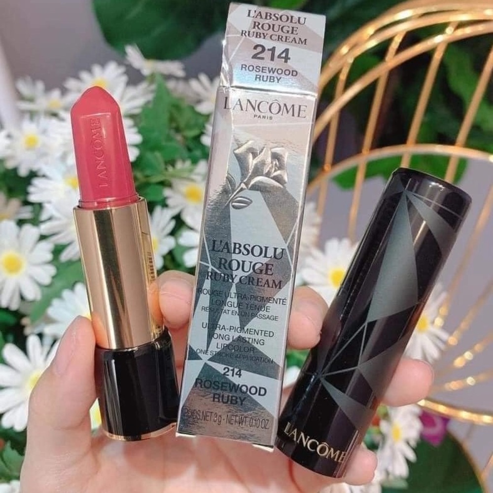 NEW Lancome-L'Absolu Rouge Ruby Pink Red Cream Lipstick